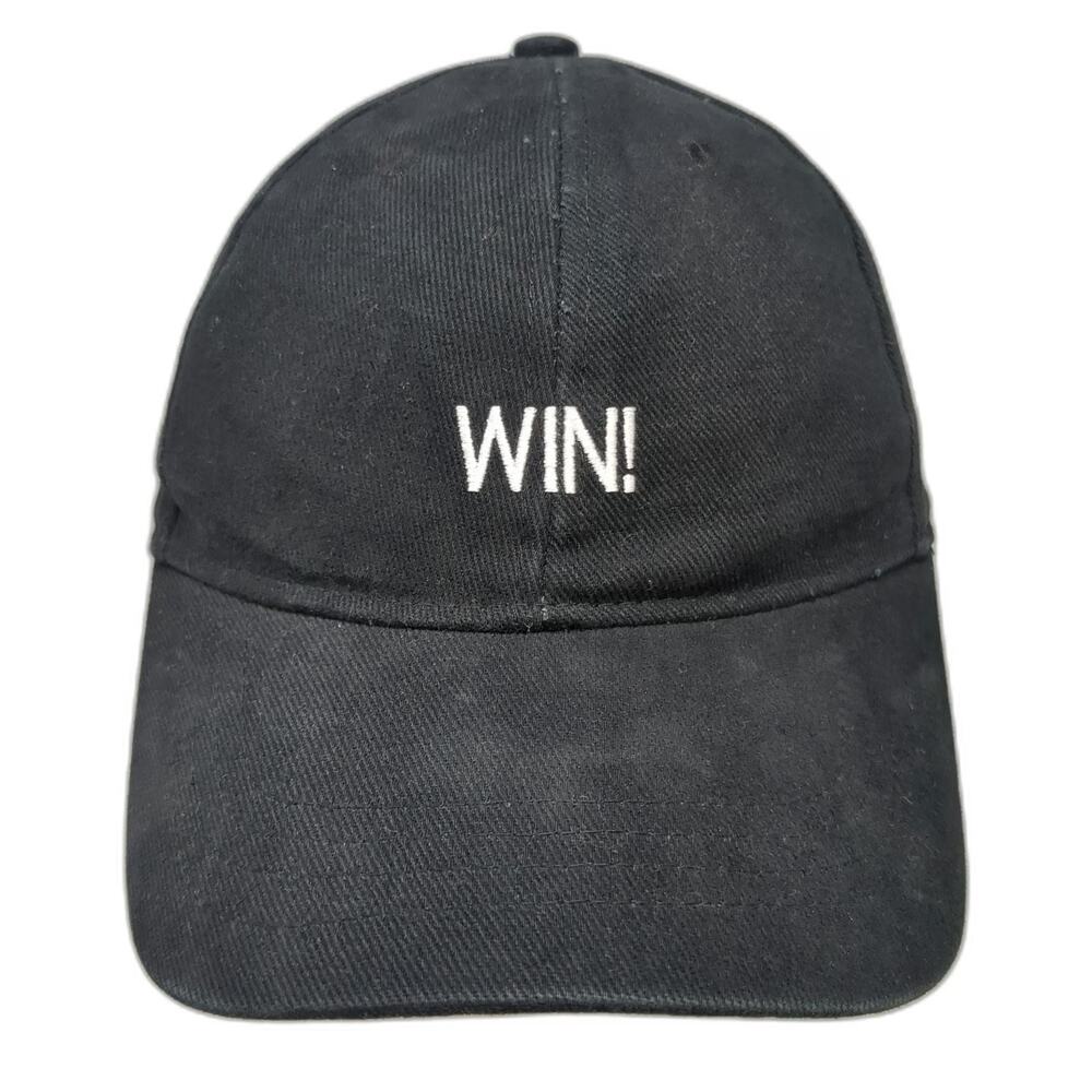 Dave & Buster's Baseball Cap Black One Size Strapback Win! Logo Cotton Hat